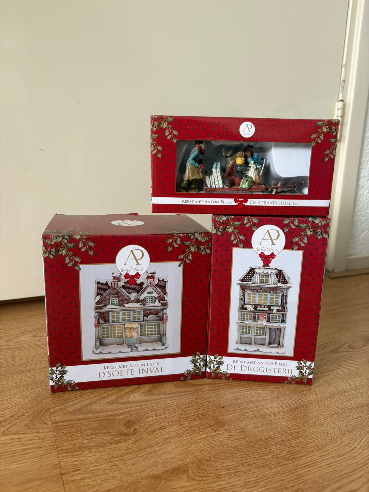 3 Anton pieck kersthuisjes, Ophalen, Zo goed als nieuw