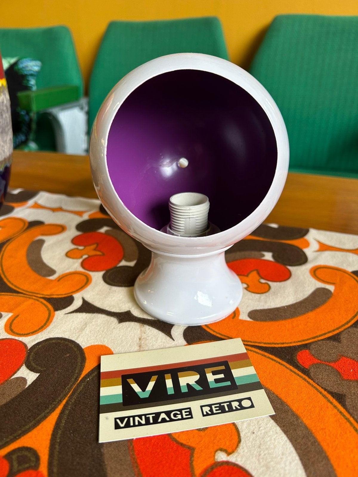 Vintage jaren 80 space age wit paarse bollamp, eyeball lamp, Huis en Inrichting, Lampen | Tafellampen, Overige typen, Overige merken