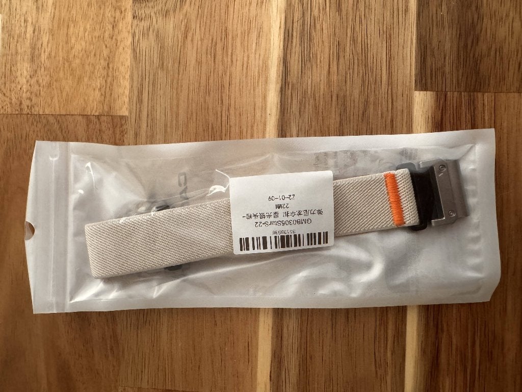 Nieuwe Nylon Horlogeband 22mm Beige, Ophalen, Nieuw, Grijs, Android