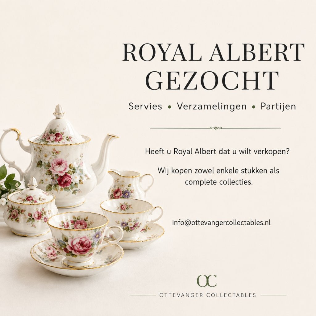 Gezocht: Royal Albert servies, verzamelingen en partijen., Ophalen of Verzenden, Zo goed als nieuw, Porselein, Compleet servies