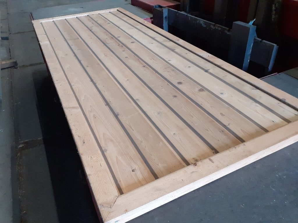 Gebruikt tuinscherm geïmpregneerd vuren 4.5x100x252 cm, Tuin en Terras, Palen, Balken en Planken, Ophalen of Verzenden, Gebruikt
