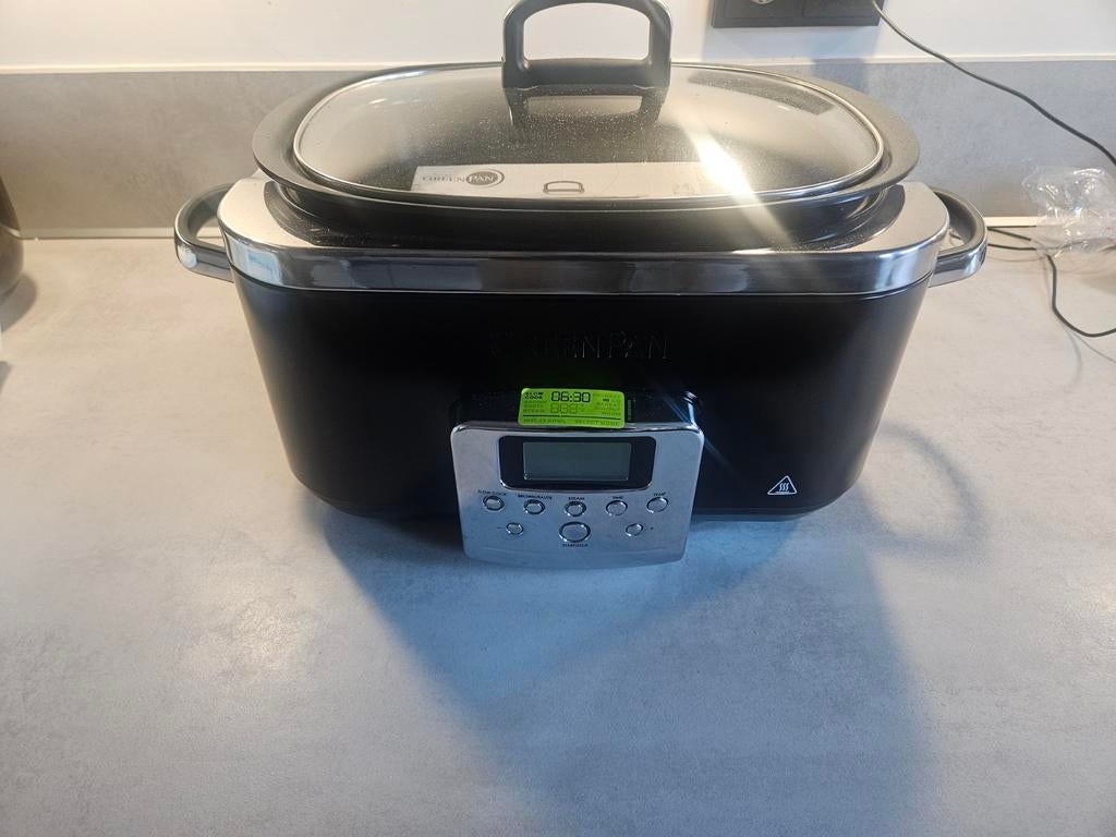 Greenpan Slowcooker 6L Zwart - Nieuw!, Witgoed en Apparatuur, Ophalen, Timer, Nieuw
