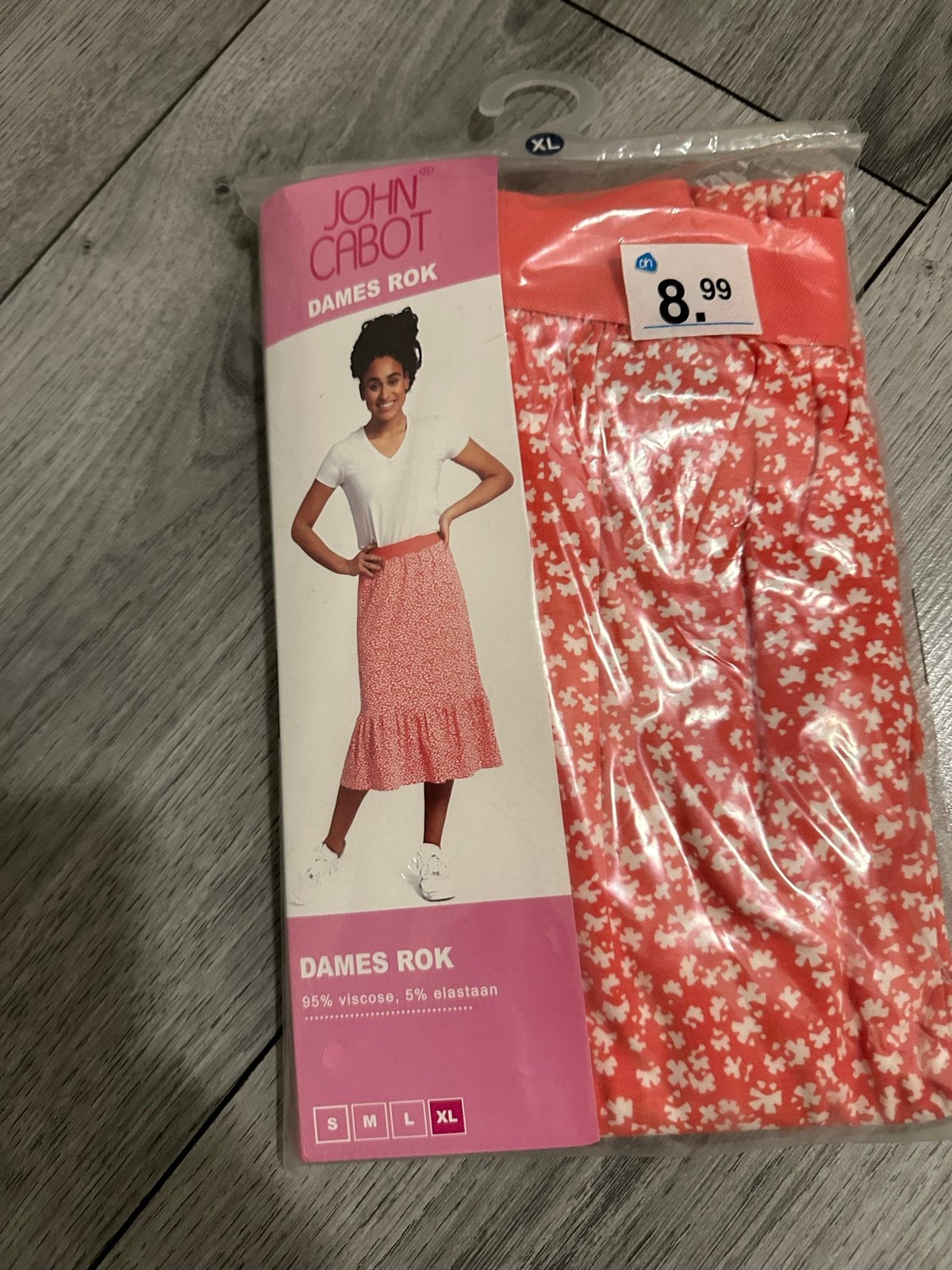 Nieuwe John Cabot Dames Rok - Koraalrood met Bloemenprint, Maat 46/48 (XL) of groter, Nieuw, Oranje, Ophalen of Verzenden