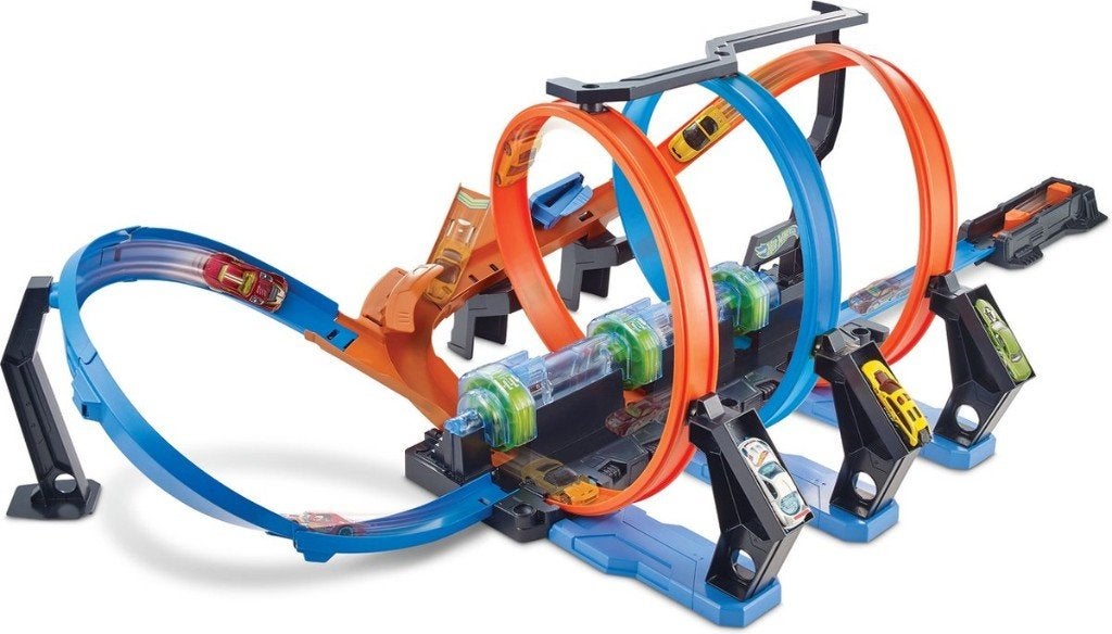 Diverse hotwheels, Ophalen, Racebaan, Opwindmechanisme, Zo goed als nieuw