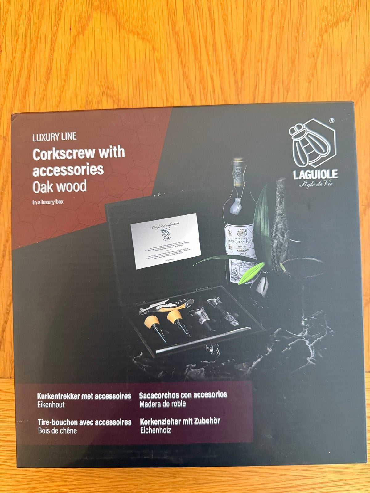 Laguiole Style de Vie Kurkentrekker-set met accessoires Eike, Overige typen, Hout, Nieuw, Ophalen of Verzenden