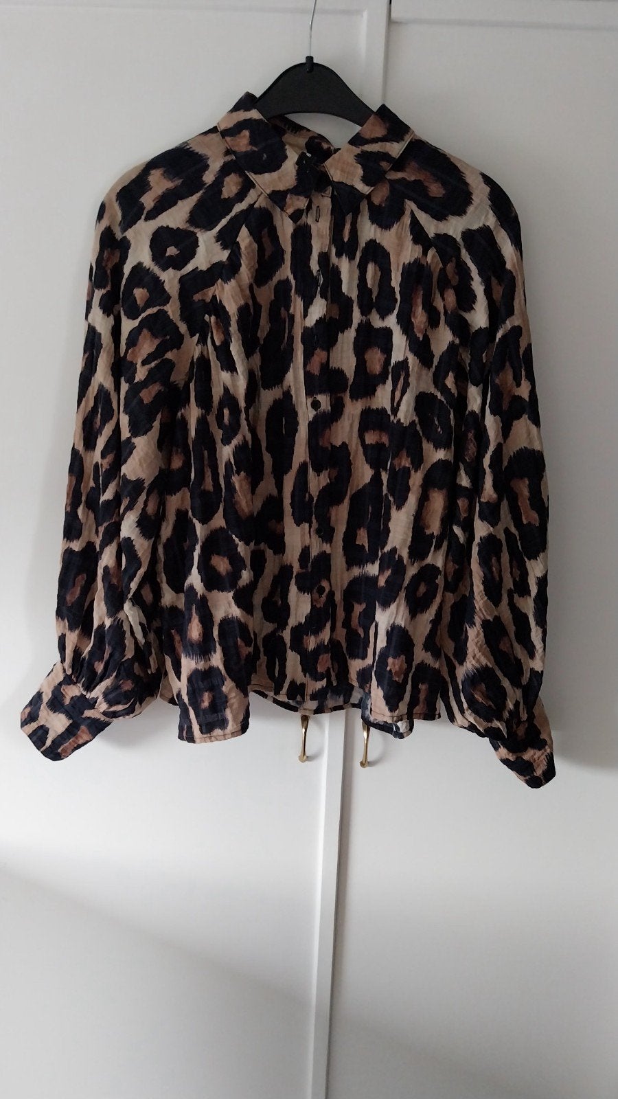 leuke Eksept blouse, donkerblauw, camel, beige tinten, Maat 38/40 (M), Eksept Shoeby, Beige, Ophalen of Verzenden