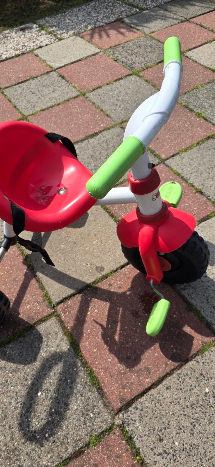 Smoby driewieler met duwstang, Kinderen en Baby's, Ophalen, Zo goed als nieuw, Duwvoertuig