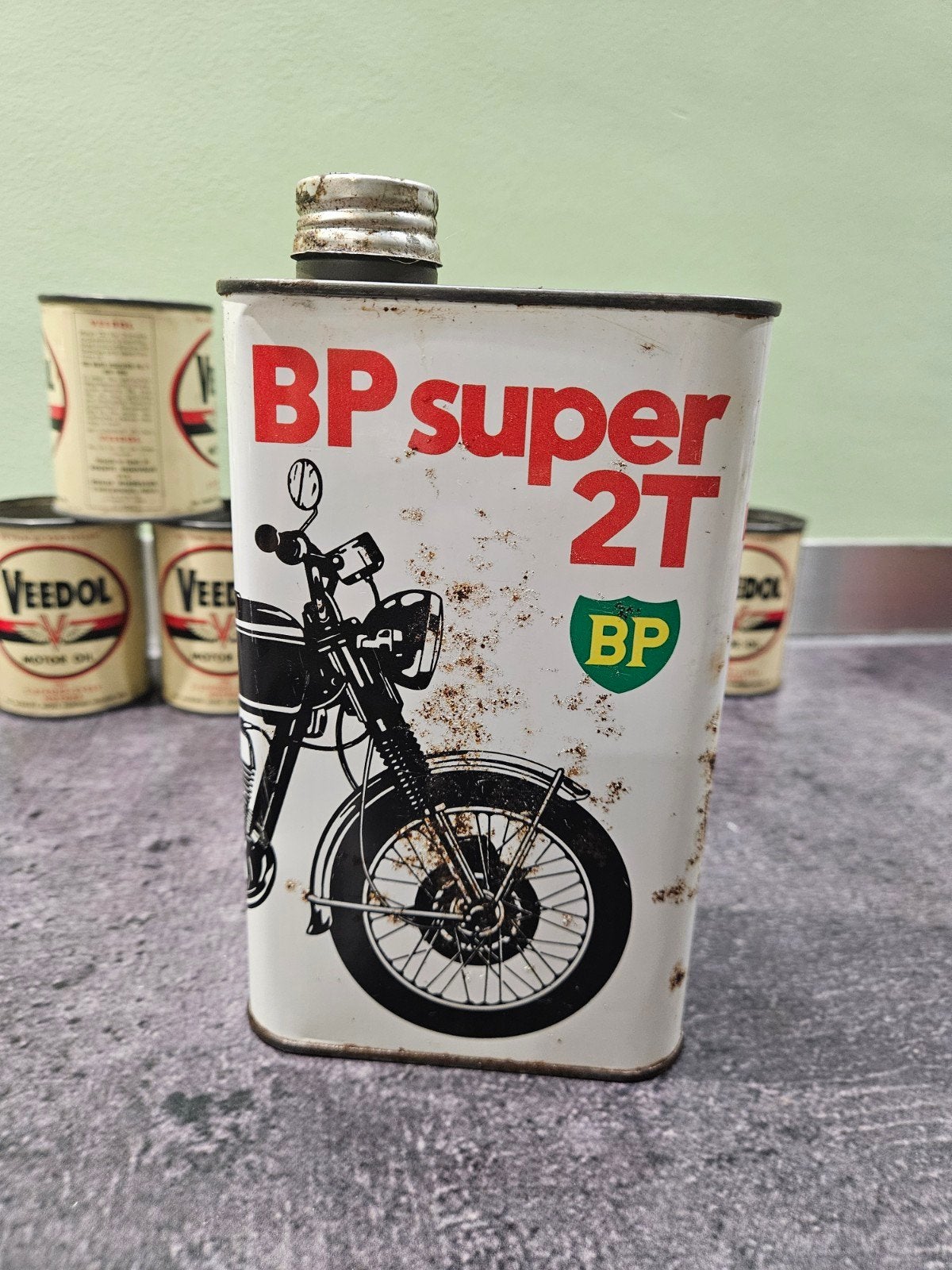 BP Super 2T tweetakt olieblik 1L - Vintage motorolie, Ophalen of Verzenden, Gebruikt