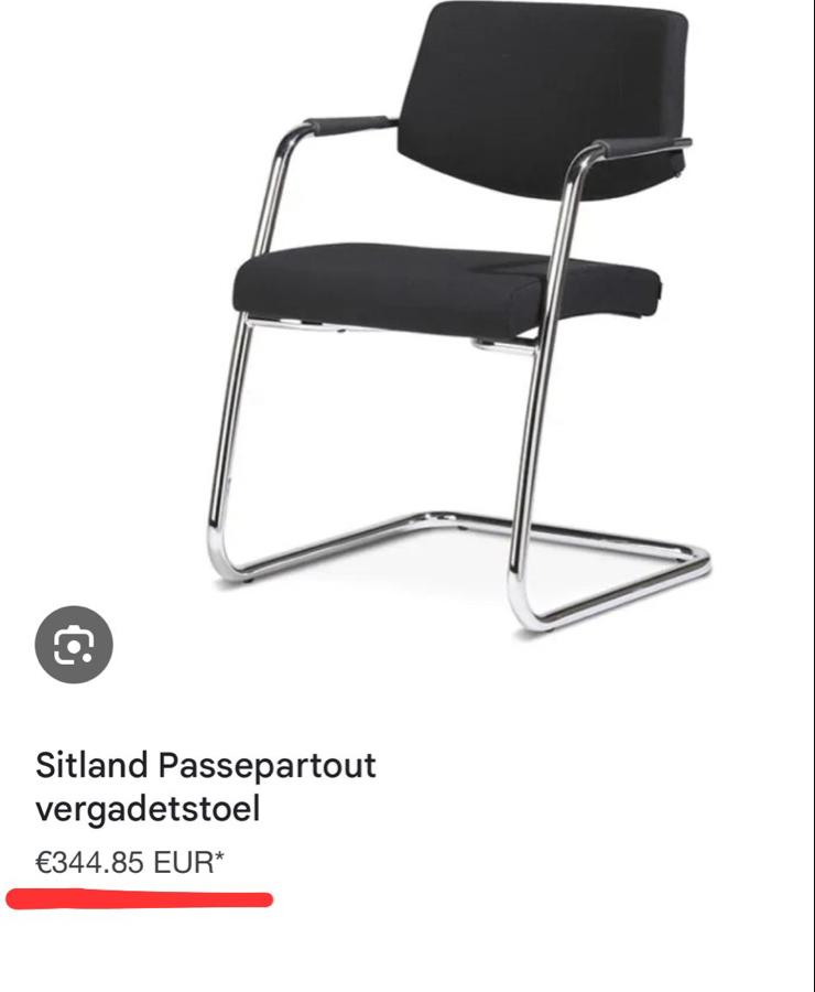 Vergaderstoelen, kantoormeubilair, bureaustoel, eetkamer, Ophalen, Gebruikt, Zwart, Metaal