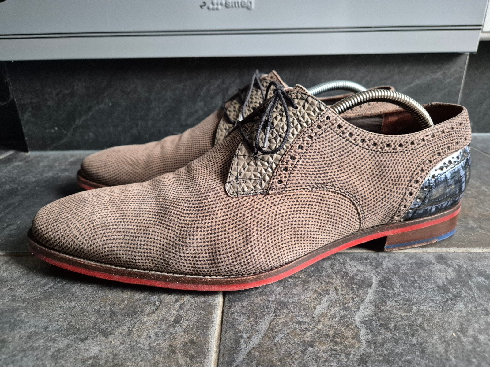 Floris van Bommel herenschoenen maat 45 / 10.5, Bruin, Floris van Bommel, Ophalen of Verzenden, Zo goed als nieuw