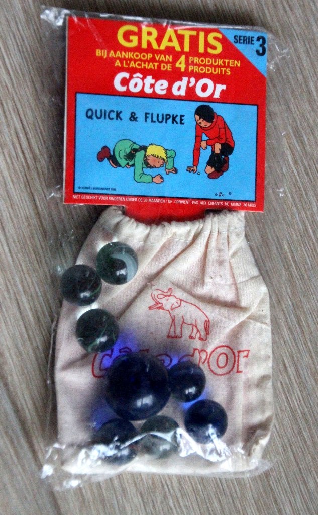 Quick Flupke Tintin Hergé Kuifje knikkers billes 1996, Verzamelen, Verzenden, Kuifje, Nieuw, Beeldje of Figuurtje