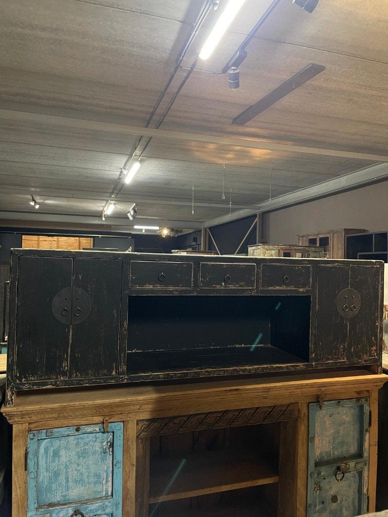 Dressoir India zwart, Huis en Inrichting, Ophalen, Info@hedimeubelen.nl, Nieuw, Hedi Meubelen
