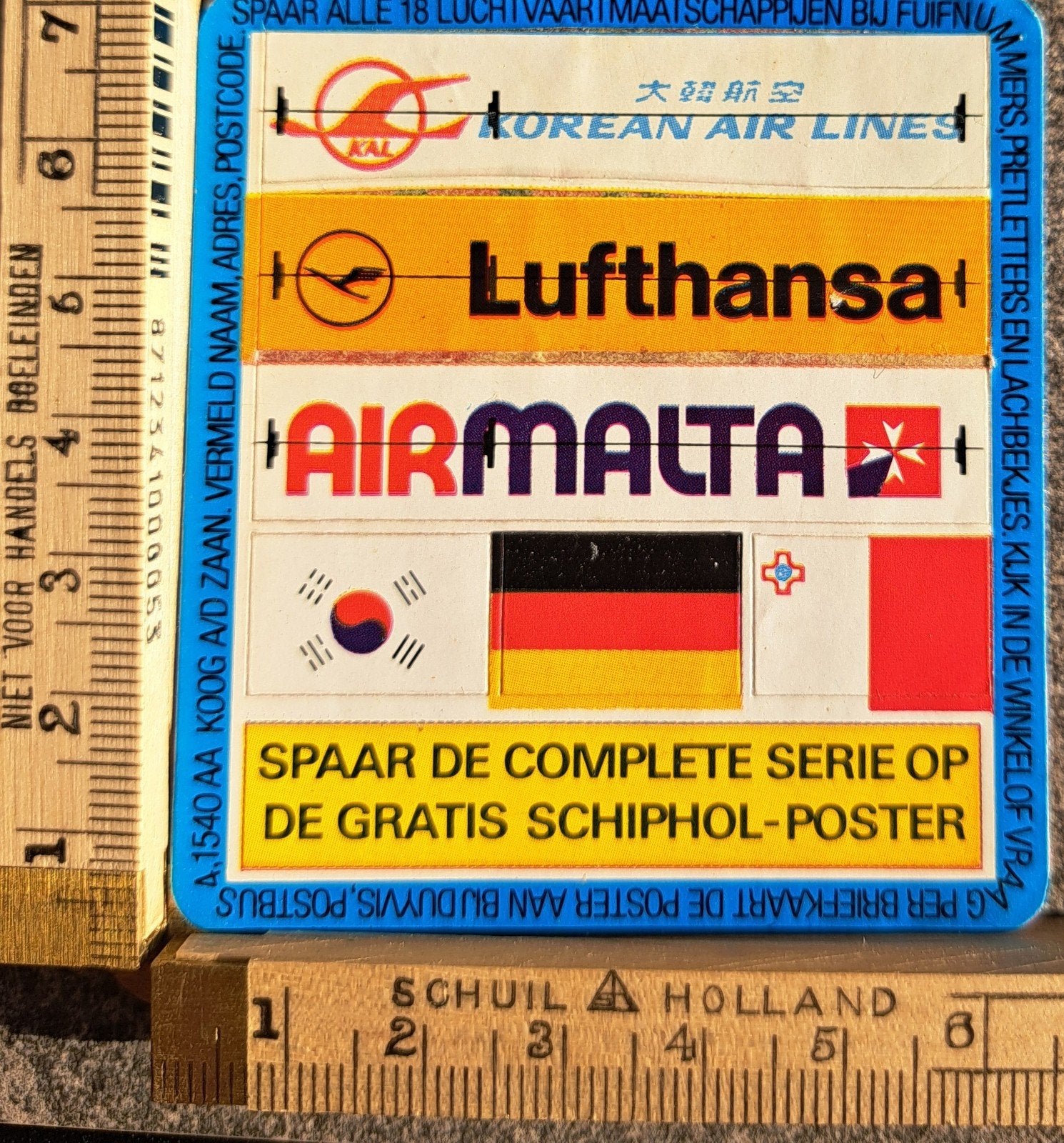 Vintage sticker spaarsticker Korean Airlines 
Lufthansa 
Air, Ophalen of Verzenden, Zo goed als nieuw