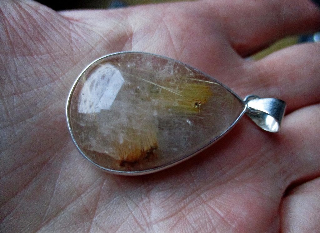 896/ mooie goud rutiel quartz hangers(meerdere foto's), Sieraden, Tassen en Uiterlijk, Nieuw, Ophalen of Verzenden, Steen of Mineraal