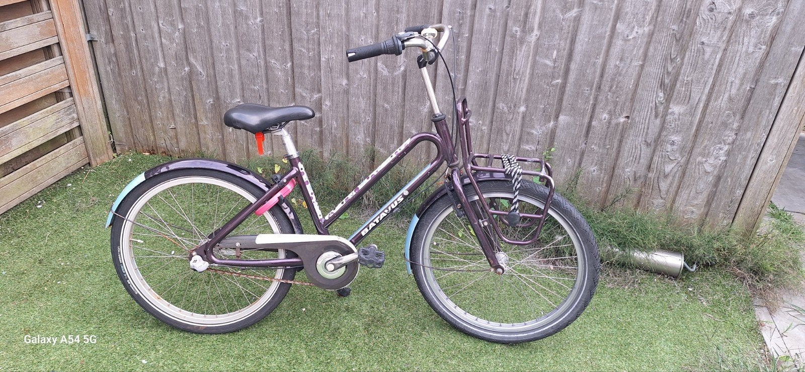 Batavus kinderfiets 24 inch - Paars ( polkadot), Ophalen, Terugtraprem, Batavus, Handrem