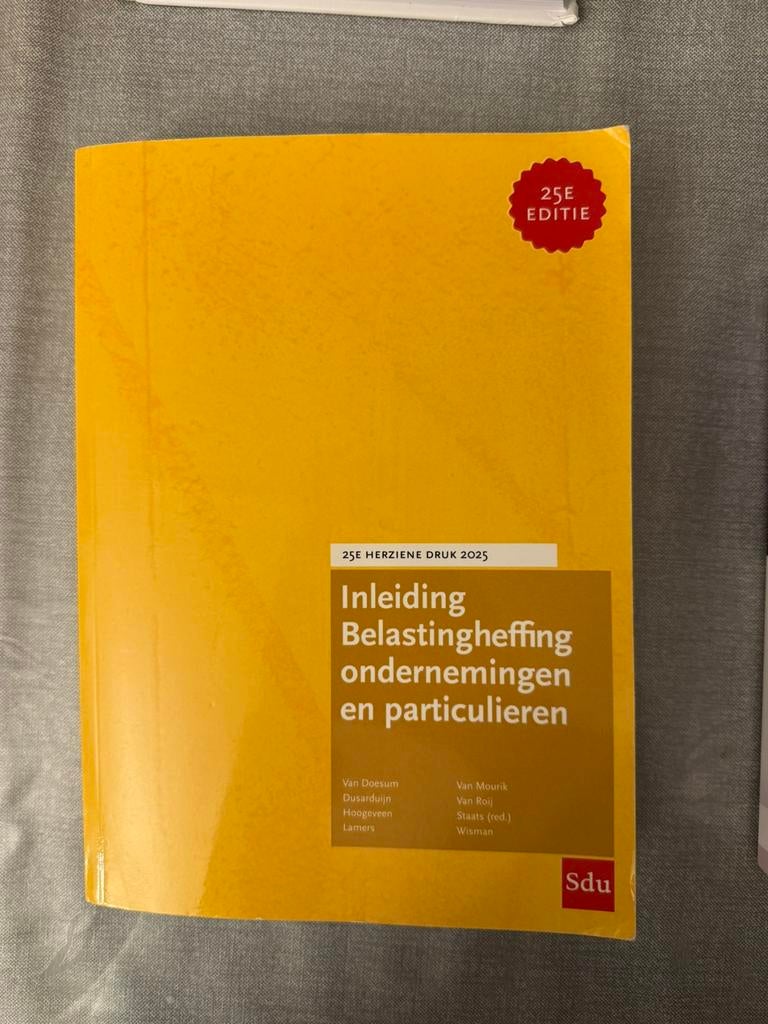 Inleiding belastingheffing ondernemingen en particulieren 25, Boeken, Studieboeken en Cursussen, Ophalen of Verzenden, Beta, Zo goed als nieuw