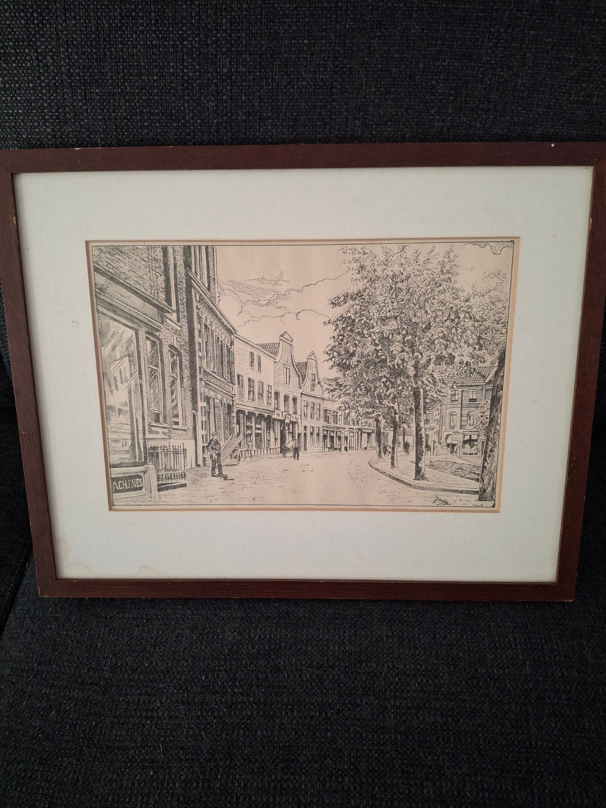 Ingelijste tekening van Zaandam, Ophalen of Verzenden