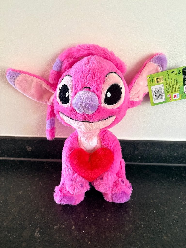 Disney Stitch Angel knuffel met hart, Verzamelen, Ophalen of Verzenden, Overige figuren, Nieuw, Knuffel