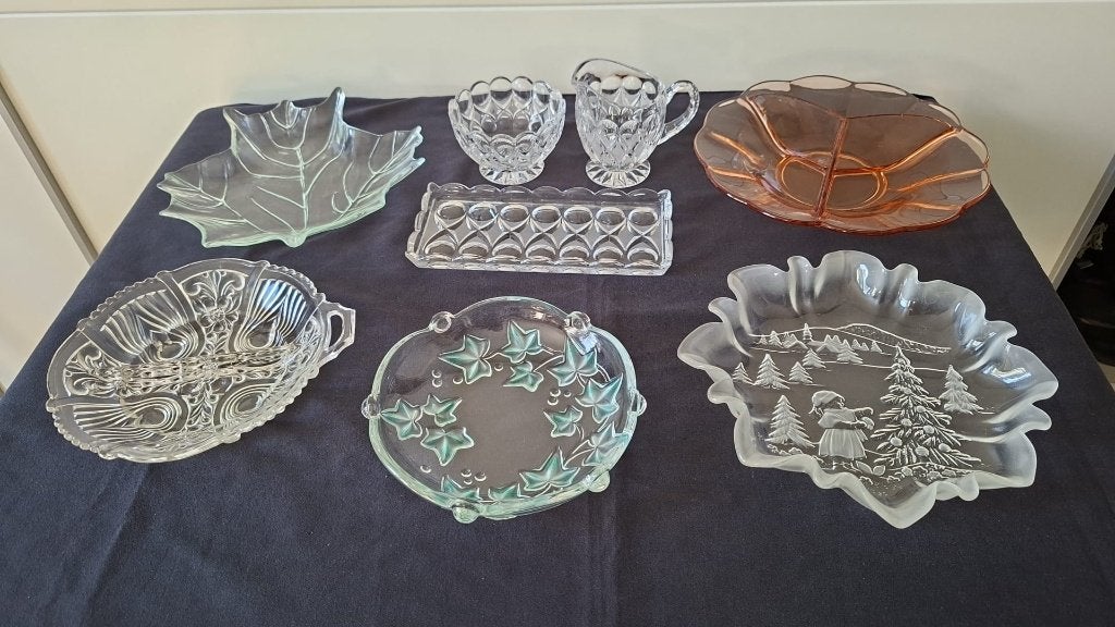 vintage vazen, schalen, onderzetters enz van glas, Ophalen