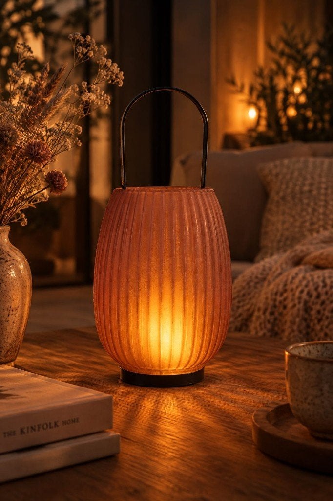 Mooi windlicht van bruin glas merk Countryfield, Overige materialen, ., Nieuw, Ophalen of Verzenden