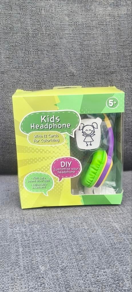 Kinder koptelefoon met 12 kaarten om zelf te kleuren, Audio, Tv en Foto, Koptelefoons, Verzenden