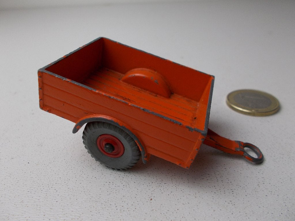 1955 Dinky Toys 341 LAND ROVER TRAILER (Oranje) +Trekoog (H)