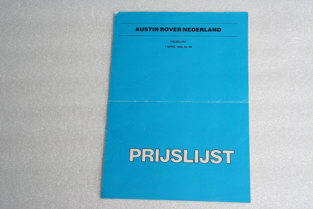 Folder British Leyland prijslijst (01-04-1985) (15), Ophalen of Verzenden, Gelezen, Overige merken