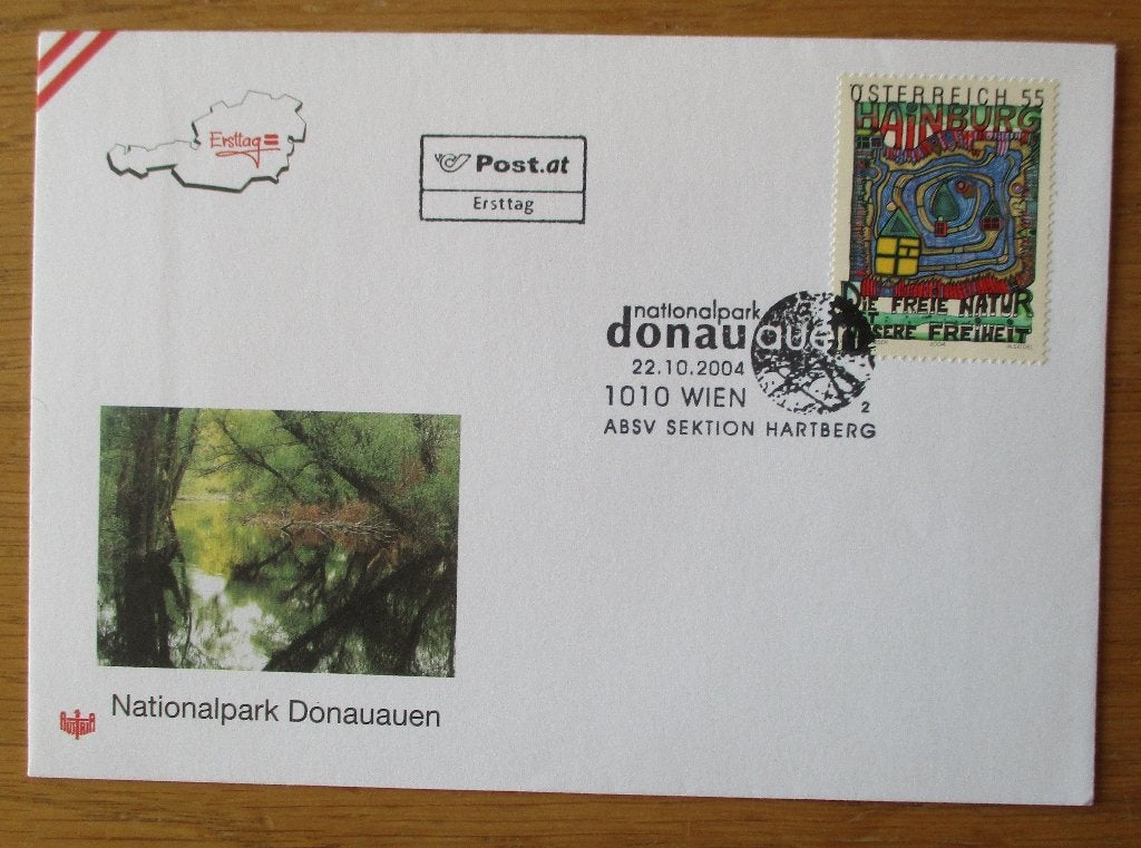 Oostenrijk, FDC Nationaal park Donau-Auen, 2004, Verzenden, Gestempeld