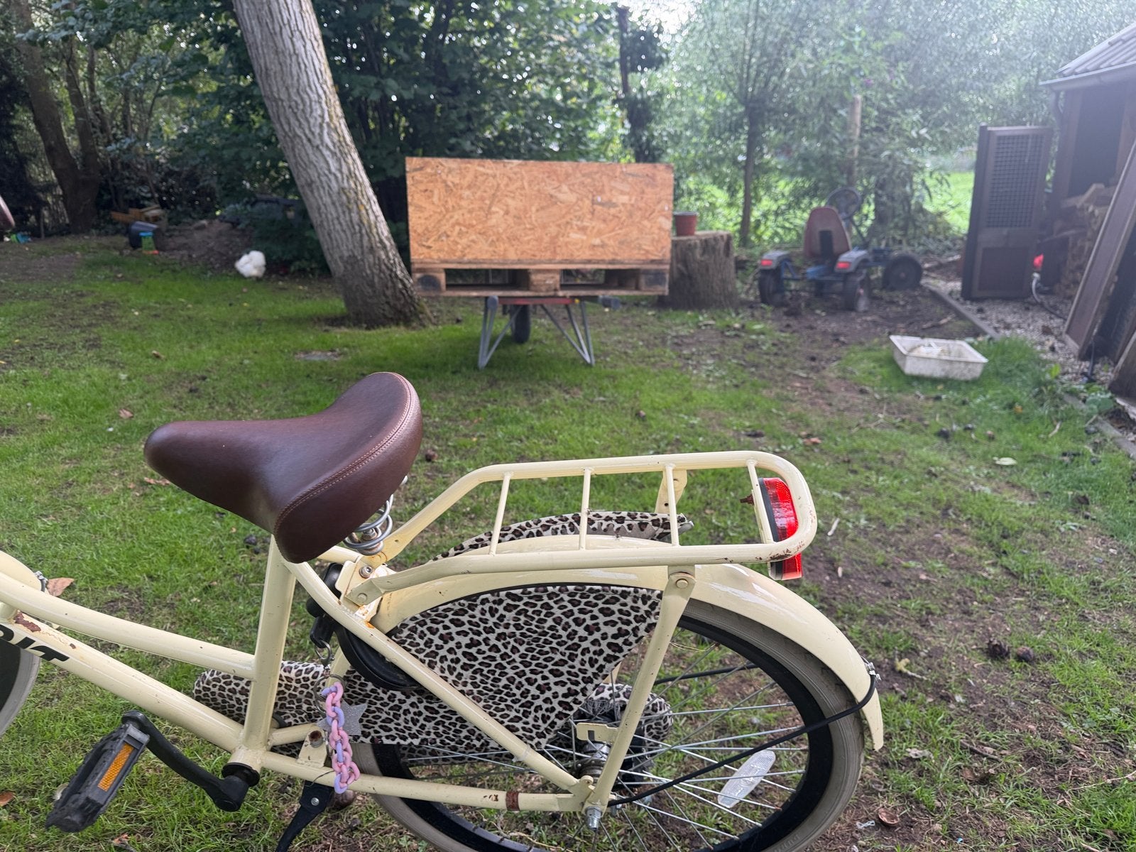 Spirit meisjesfiets 24 inch - Crème met luipaardprint, Ophalen, Gebruikt, Terugtraprem, 20 inch of meer