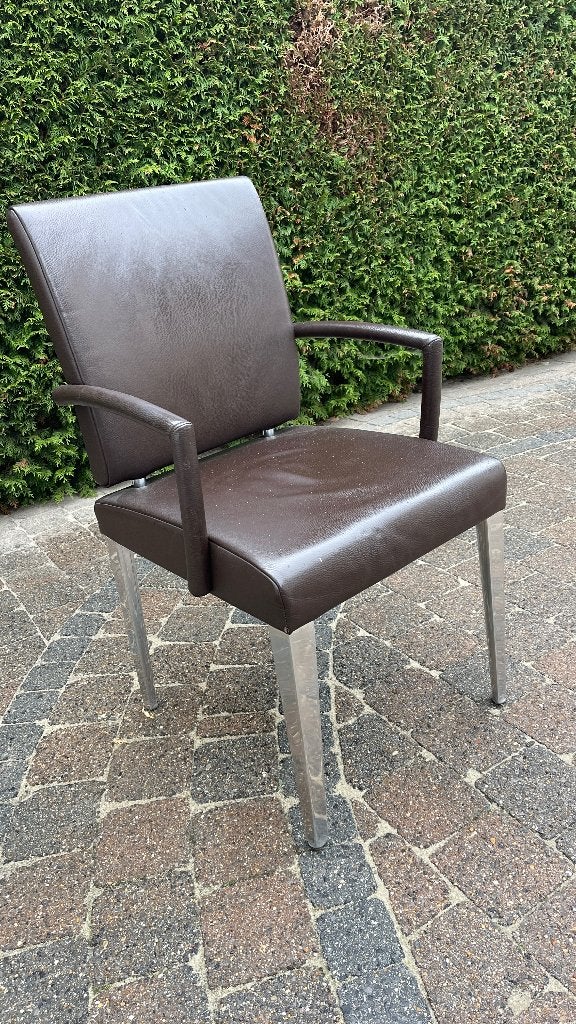 twee stevige bruine leren stoelen van Jori, Ophalen, Gebruikt, Twee, Bruin