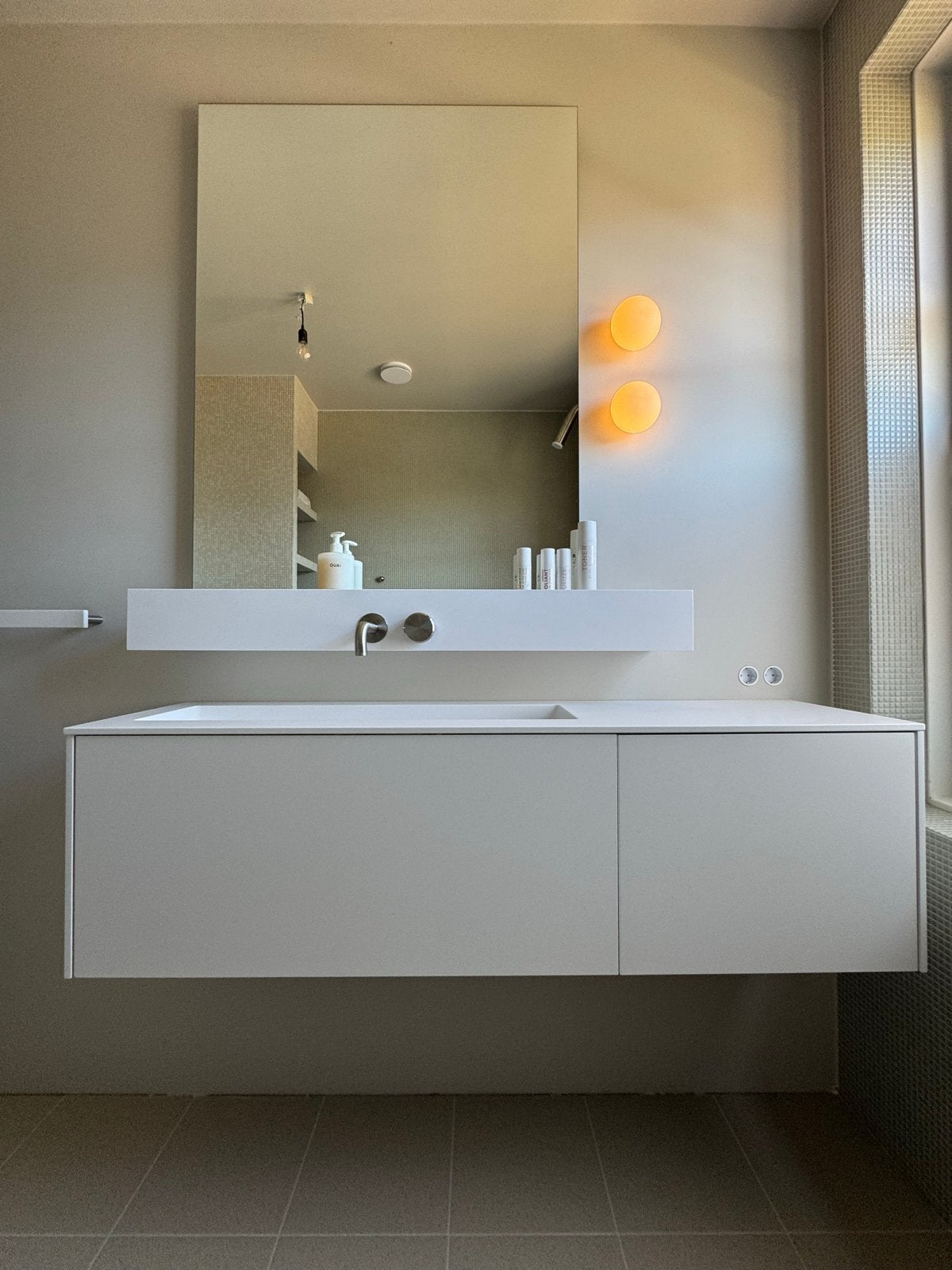 Design Badkamermeubel Rexa met Corian Blad, Ophalen, 150 tot 200 cm, Zo goed als nieuw, Minder dan 100 cm
