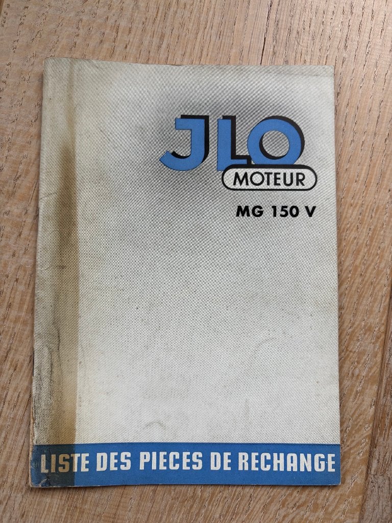Onderdelenboekje JLO motor type MG-150-V, Ophalen of Verzenden, Overige merken