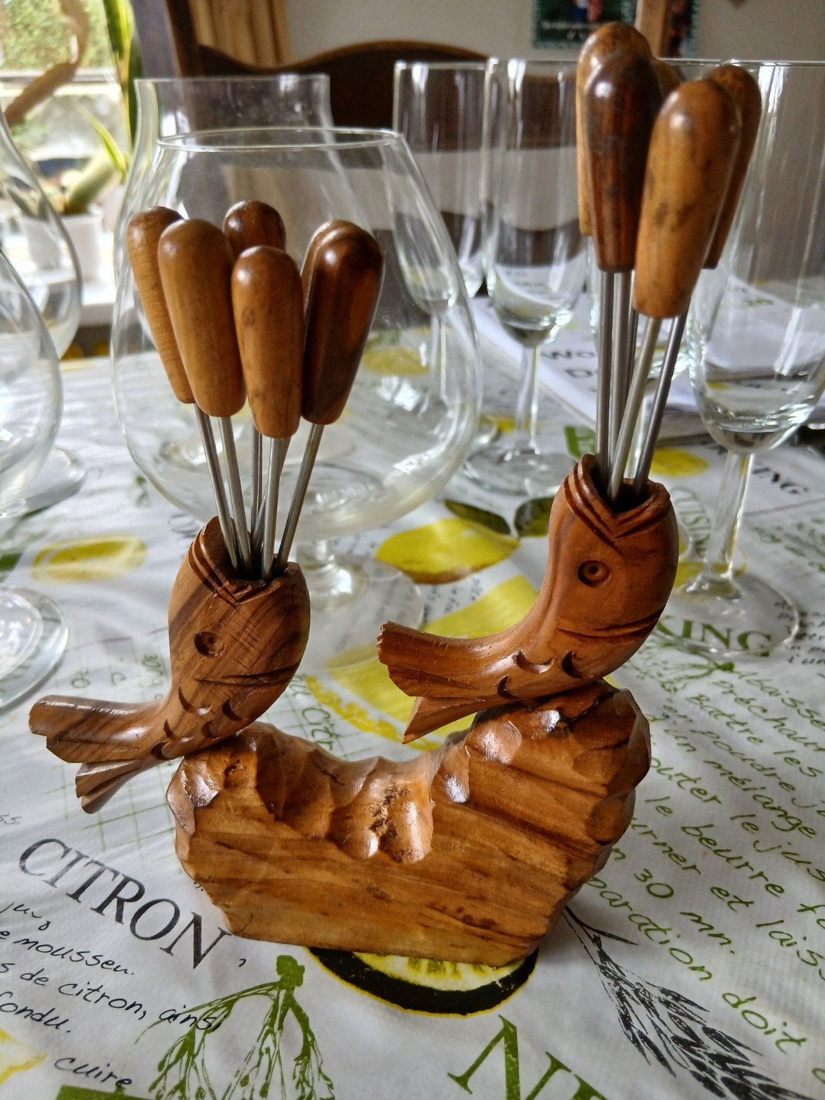 Vintage Houten cocktailvorkjes, Ophalen of Verzenden, Overige typen