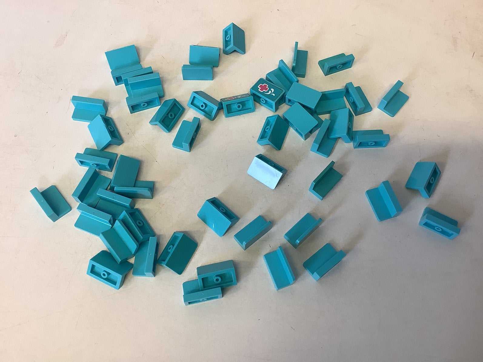 Lego paneel 1x2x1 licht blauw, Ophalen of Verzenden, Gebruikt, Losse stenen, Lego