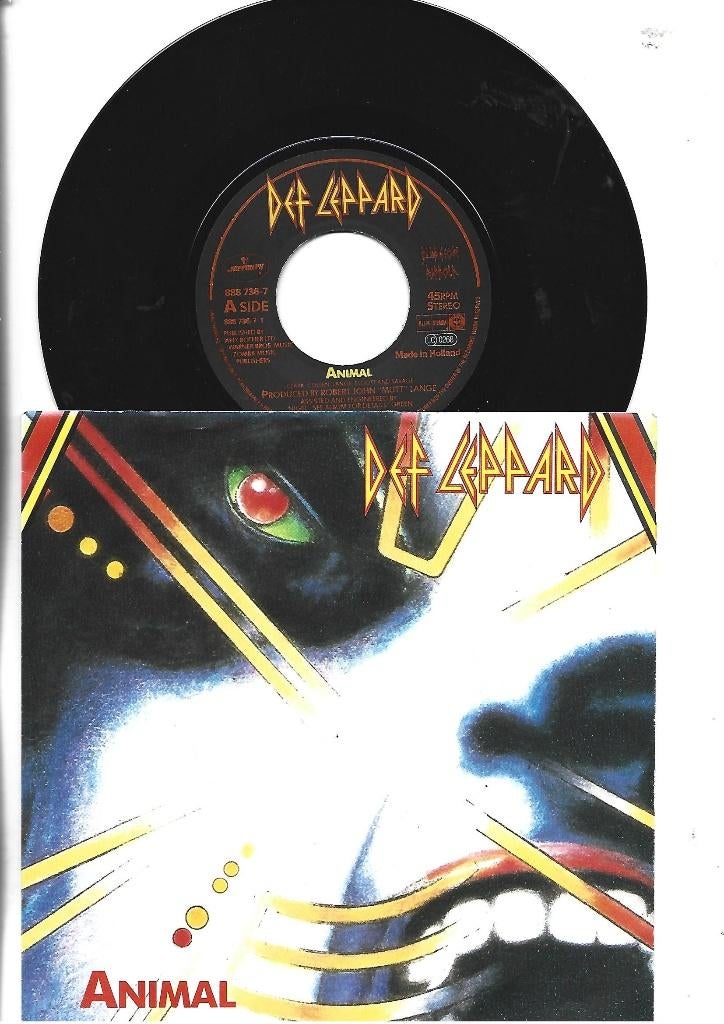 DEF LEPPARD SINGLE 7" ANIMAL 1987, Cd's en Dvd's, Vinyl Singles, 7 inch, Single, Ophalen of Verzenden, Zo goed als nieuw