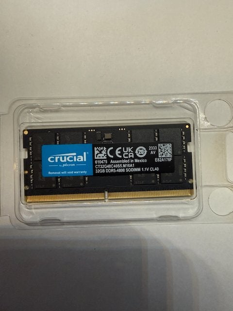 Crucial 32GB DDR5-4800 SODIMM, Computers en Software, RAM geheugen, 32 GB, Nieuw, Ophalen of Verzenden, DDR5