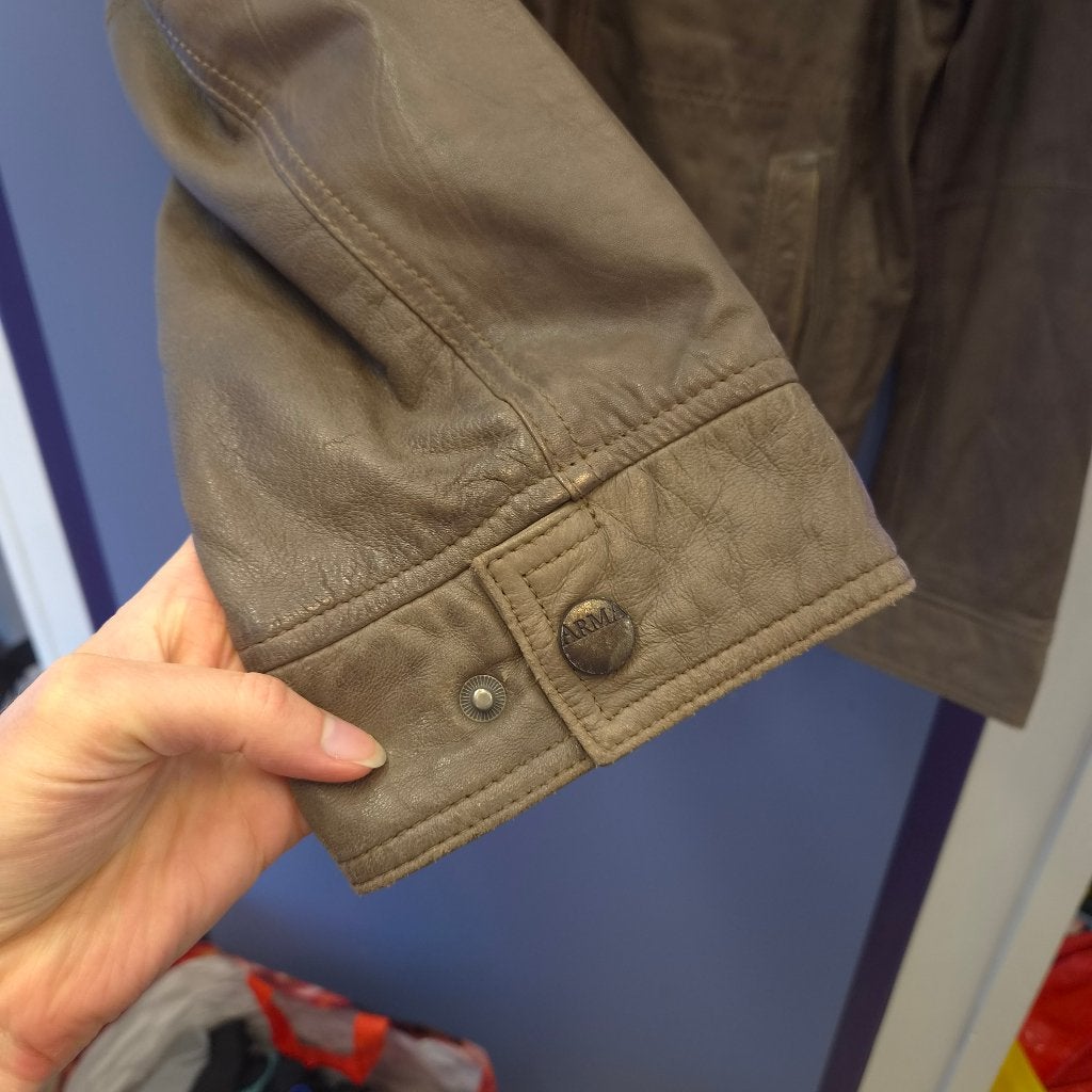 ARMA Men leren herenjas bruin/taupe mt 56 schaapleer 52156, Bruin, Info@armaleather.nl, ARMA, Maat 56/58 (XL)