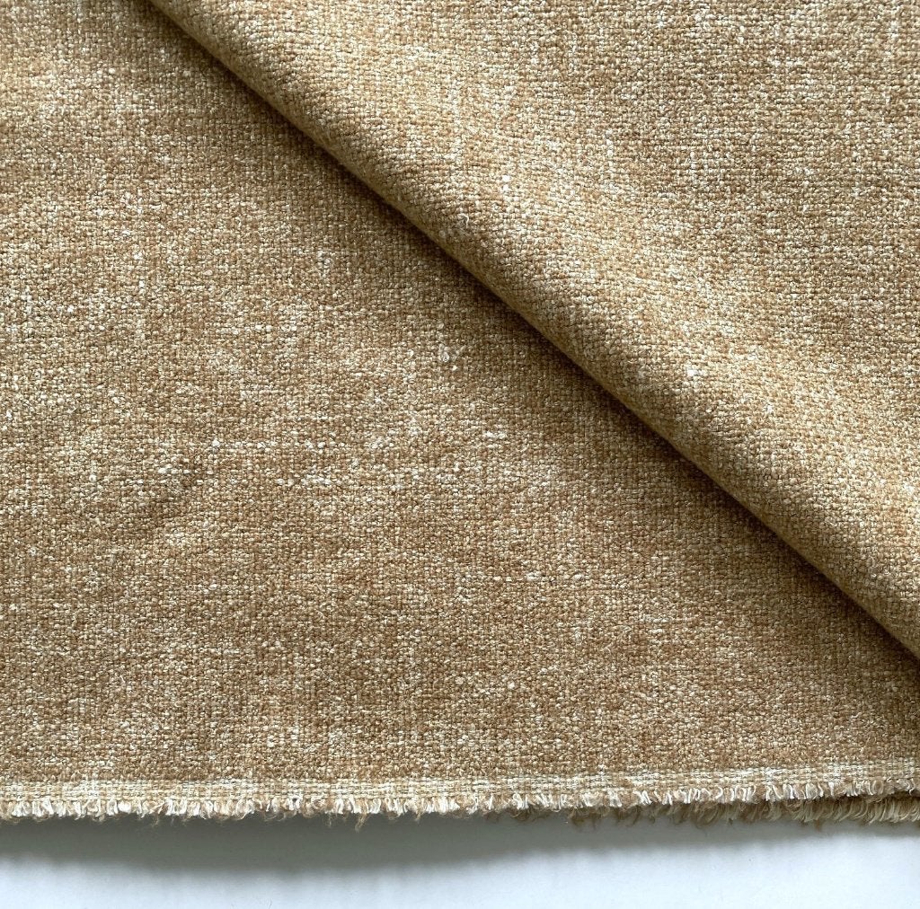 De Ploeg Everest 92; lichtbruin+crème; restant meubelstof, Wol, Bruin, 120 cm of meer, Nieuw