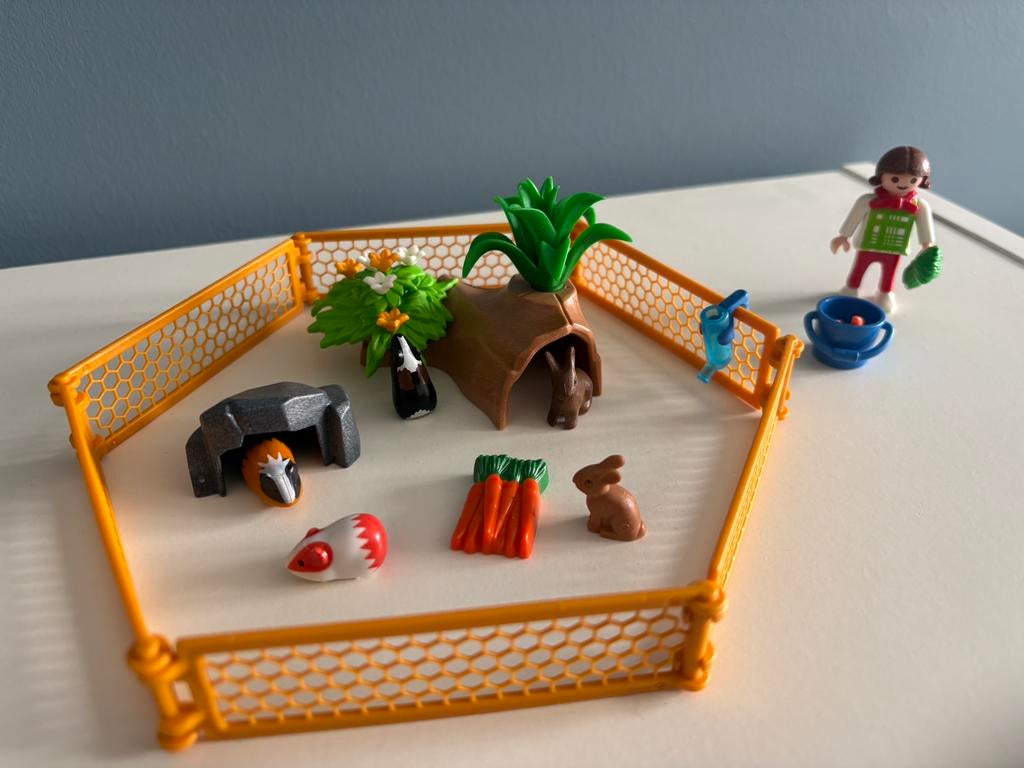 PLAYMOBIL 70137 Konijnen en Cavia's Verzorgen, Kinderen en Baby's, Speelgoed | Playmobil, Ophalen, Zo goed als nieuw, Complete set