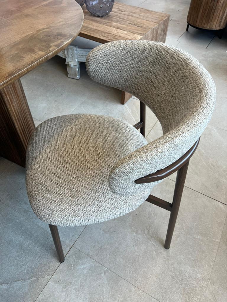Magazijn Leegverkoop Eetstoelen Japandi stof beige taupe 79, Japandi, Overige kleuren, Nieuw, Ophalen of Verzenden