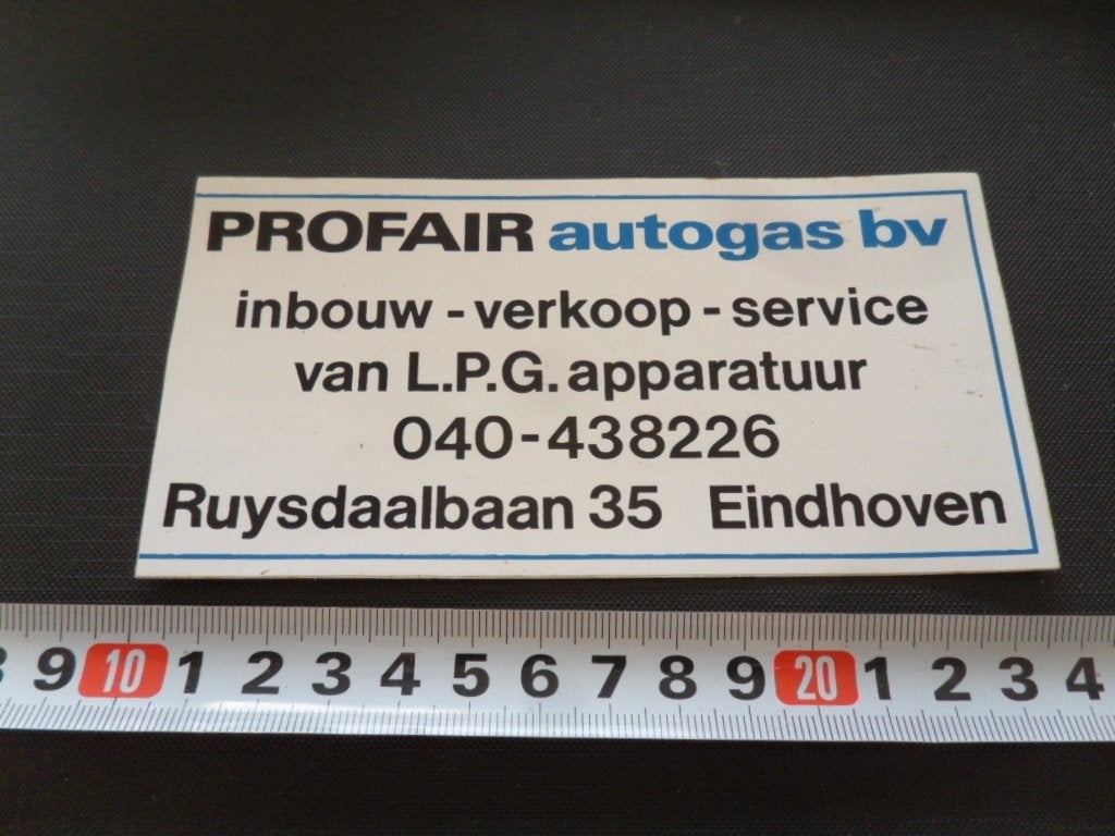 sticker EHV PROFAIR autogas bv Ruysdaalbaan 35 Tongelre, Ophalen, Zo goed als nieuw