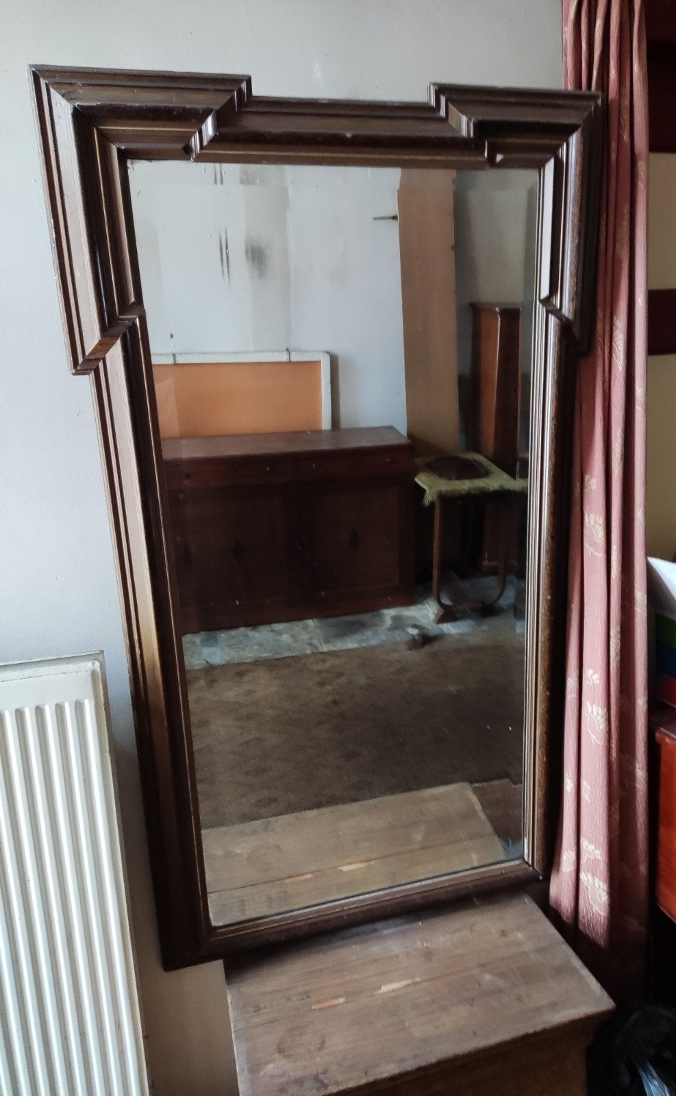 Grote Vintage Spiegel, facet geslepen, Antiek en Kunst, Antiek | Spiegels, Ophalen
