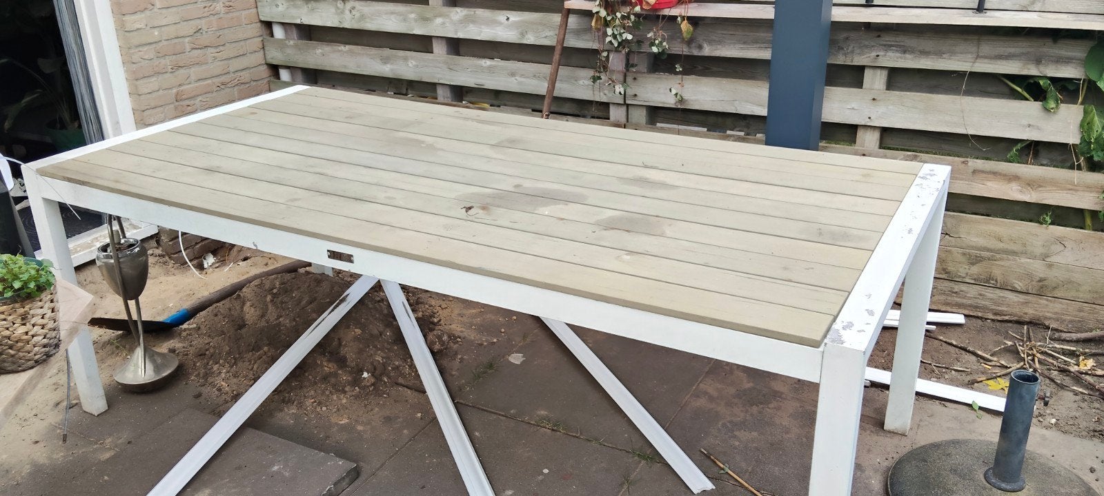 Tuintafel Royal Patio met 6 stoelen, Ophalen, Gebruikt, Rechthoekig, Aluminium