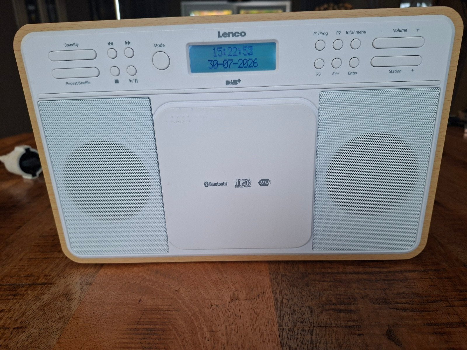 Lenco DAR-040 DAB+ Radio met CD-speler, Bluetooth en USB, Ophalen of Verzenden, Zo goed als nieuw, Radio, Met cd-speler