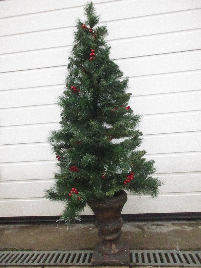 Smalle kerstboom in stenen pot, Diversen, Ophalen, Gebruikt