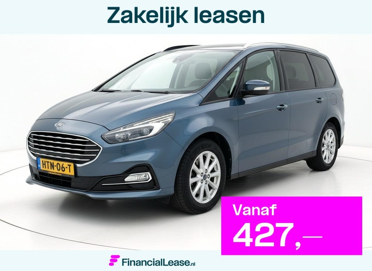 Ford Galaxy 2.5 HEV 190PK AGR STOEL 7P TREKHAAK NAV STOELVER, Stof, Gebruikt, Euro 6, Blauw