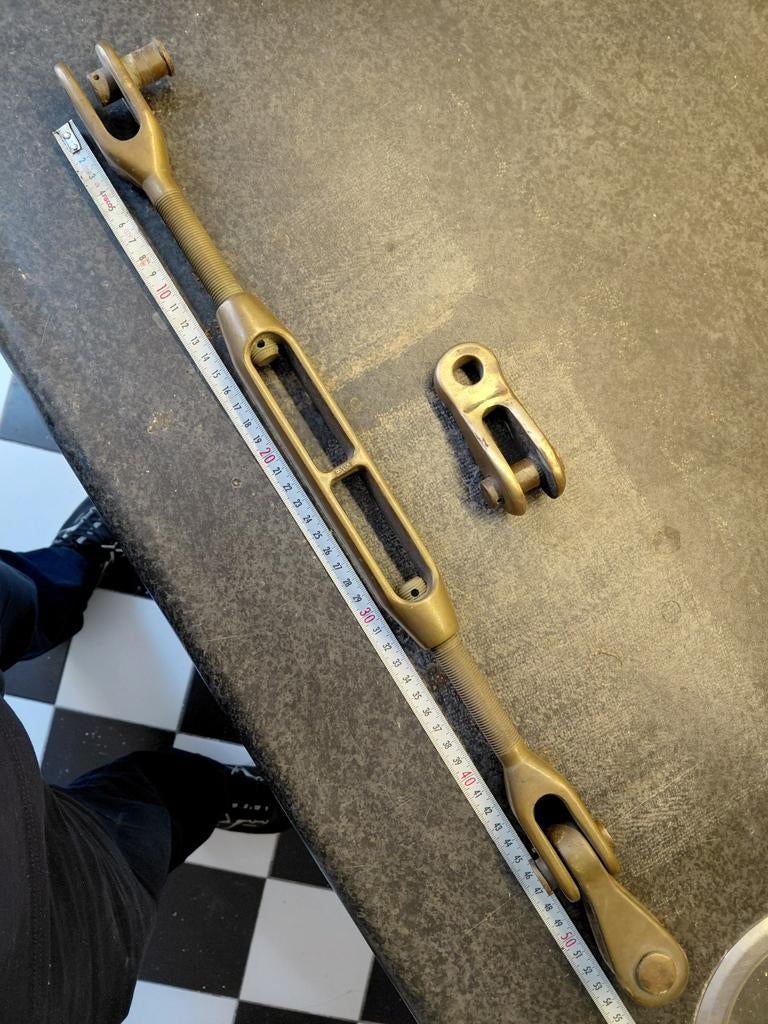Mangaan Bronzen Spanner met Toggles - 34-46cm, 16mm bout, Ophalen of Verzenden, Gebruikt, Tuigage en Masten, Zeilboot