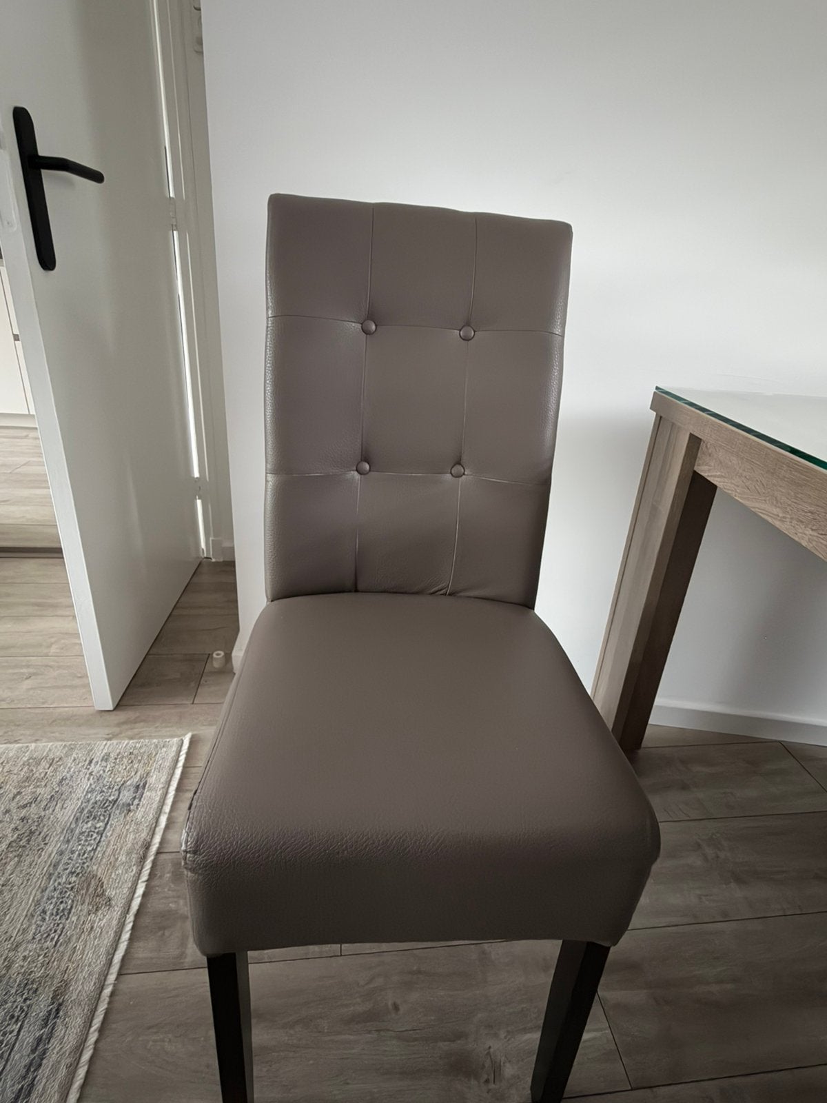 4 BRUINE/TAUPE EETKAMERSTOELEN, Ophalen, Gebruikt, Bruin