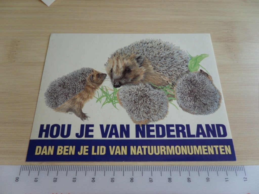 sticker egel familie hou je van nederland - natuurmonumenten, Ophalen, Zo goed als nieuw