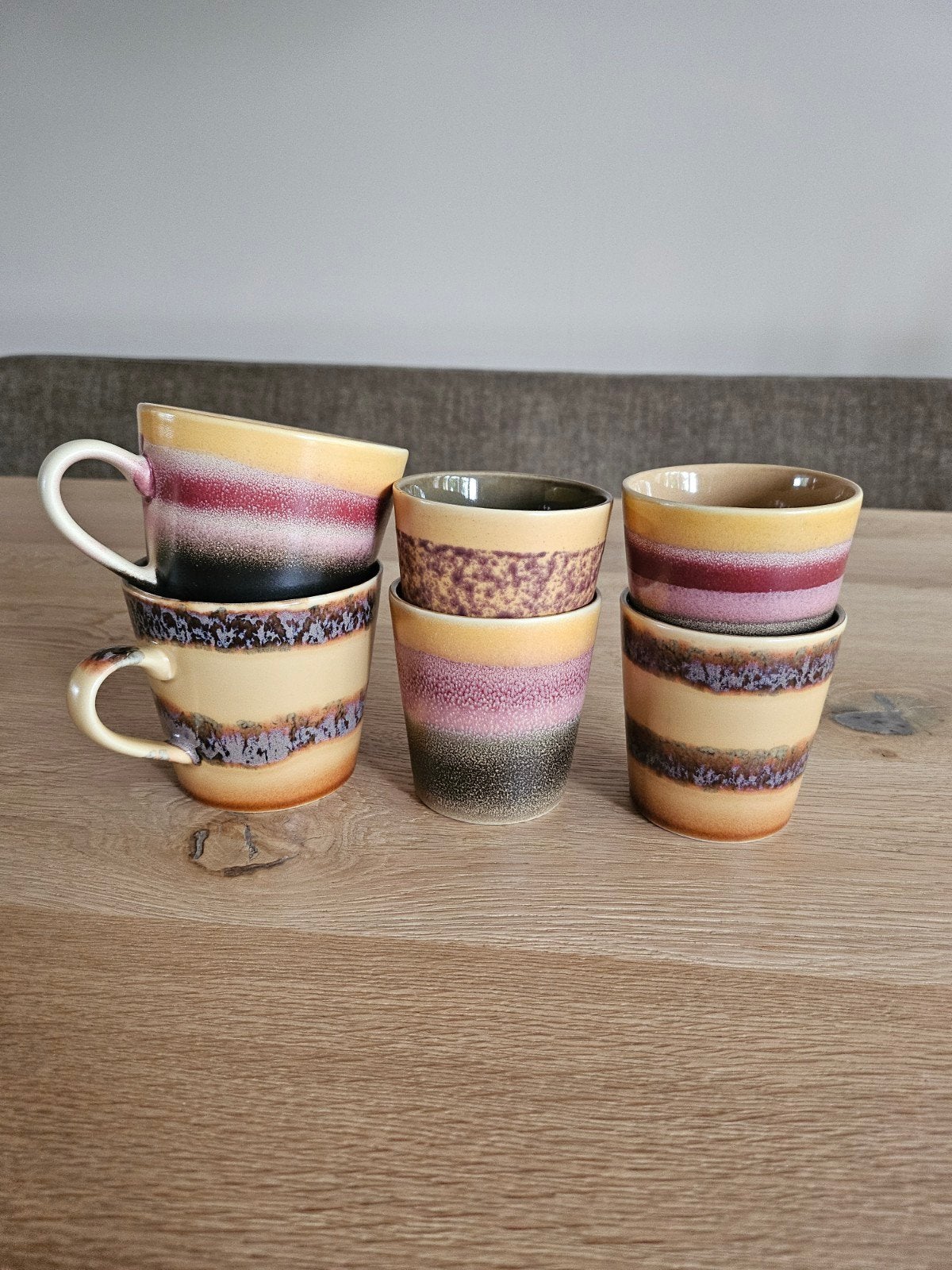 HKliving 6-delige set keramische mokken en kopjes, Huis en Inrichting, Keuken | Servies, Overige merken, Keramiek, Ophalen of Verzenden